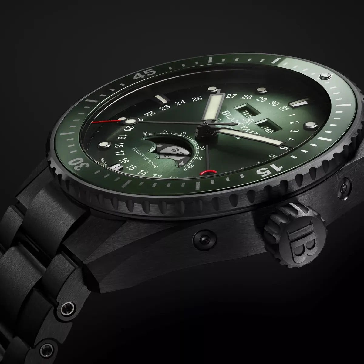 Blancpain Fifty Fathoms Bathyscaphe Ceramic Quantieme Complet Moon Phasis (Green Ed.)