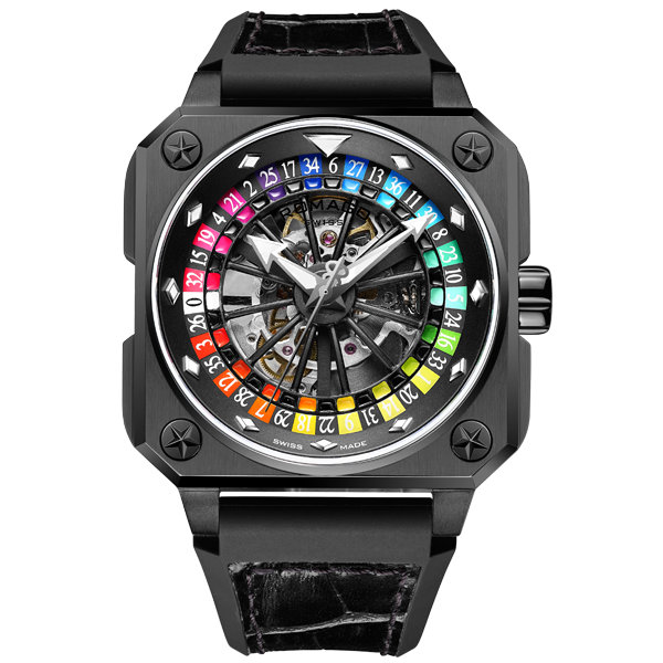 ROMAGO Roulette Master II Skeleton Automatic Rainbow - RM085-0557PL-RBOW-6