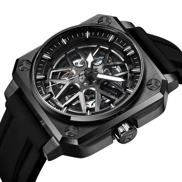 ROMAGO Black PVD Double Racer Skeleton -  RM105-BK Automatic